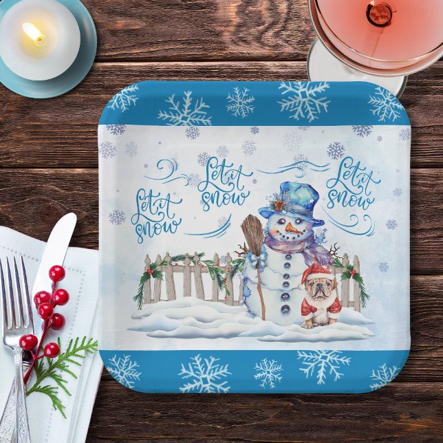Assiettes En Carton Bonhomme de neige | Laisser la plaque de papier ne (Créateur téléchargé)