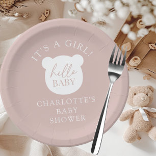 Assiettes En Carton Bonjour bébé ours C'est un garçon