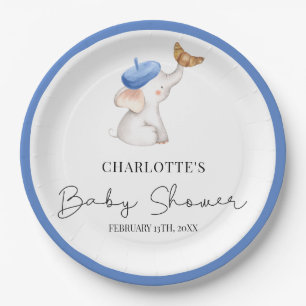 Assiettes En Carton Bonjour Bebe Romantique French Girl Baby shower Pa