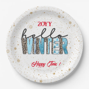 Assiettes En Carton Bonjour Personnaliser d'hiver