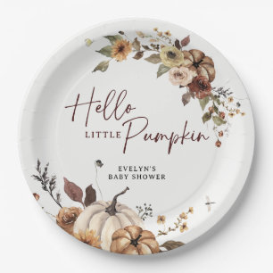 Assiettes En Carton Bonjour Petit Citrouille Shower de Bébé d'Automne