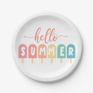 Assiettes En Carton Bonjour Summer Pastel Popsicles