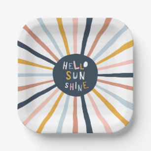 Assiettes En Carton Bonjour Sunshine