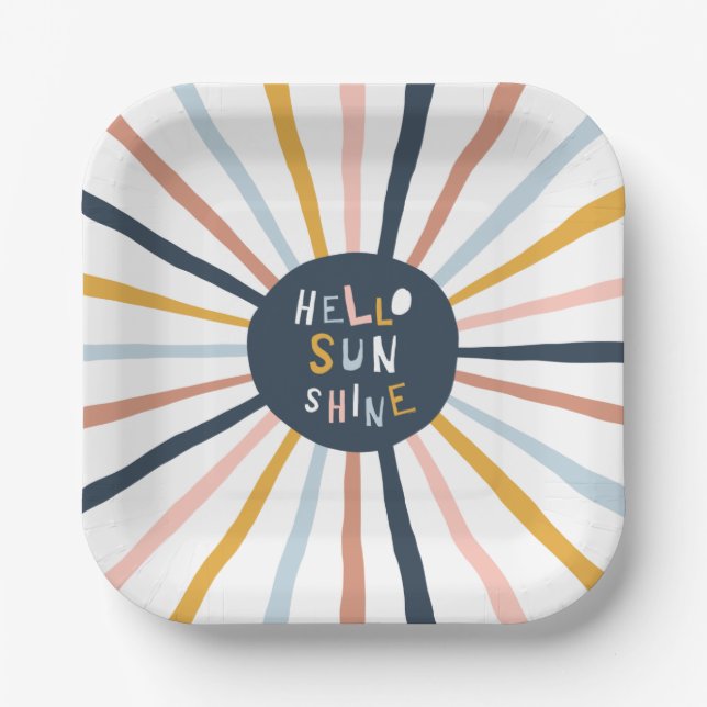 Assiettes En Carton Bonjour Sunshine (Recto)