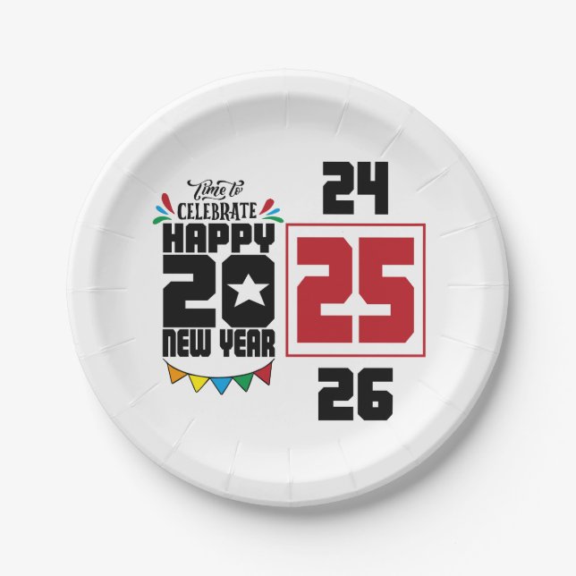 Assiettes En Carton Bonne année (Devant)