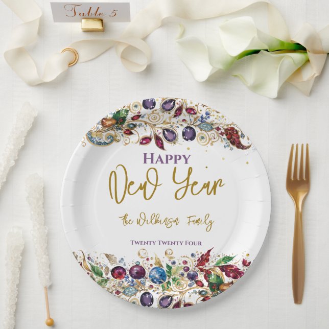 Assiettes En Carton Bonne année (Mariage)