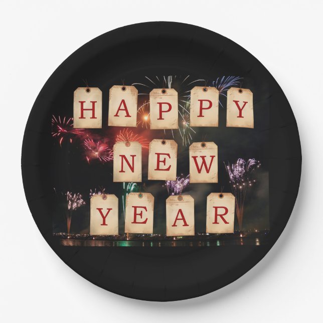 Assiettes En Carton Bonne année (Devant)