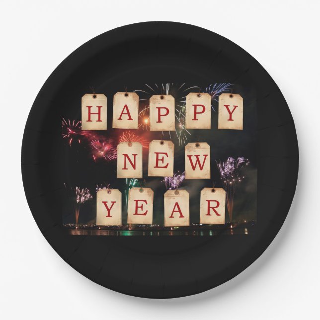Assiettes En Carton Bonne année (Devant)