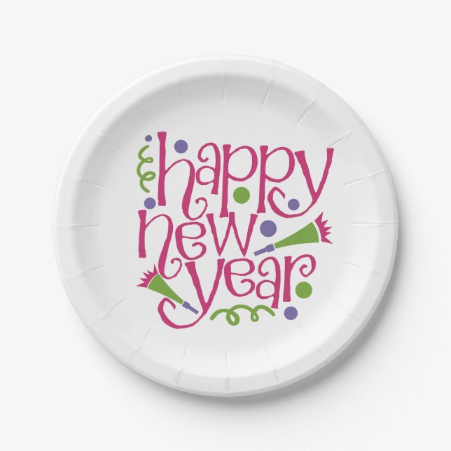 Assiettes En Carton Bonne année (Devant)