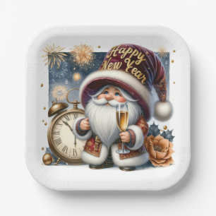 Assiettes En Carton Bonne année Gnome