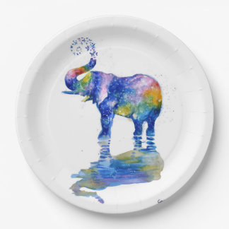 Assiettes En Carton Bonne aquarelle d'éléphant
