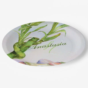 ASSIETTES EN CARTON BONNE CHANCE MONOGRAM DU PARTI DE RETRAITE