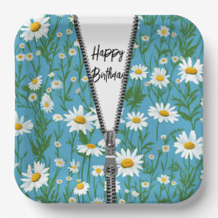 Assiettes En Carton Bonne fête d'anniversaire avec Zipper