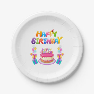Assiettes En Carton Bonne fête d'anniversaire Confetti Plaques de papi