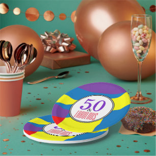 Assiettes En Carton Bonne fête d'anniversaire fabuleuse   Motif de ban
