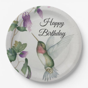 Assiettes En Carton Bonne fête d'anniversaire Hummingbird Party