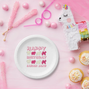 Assiettes En Carton Bonne fête d'anniversaire Pink Circus Animal Crack