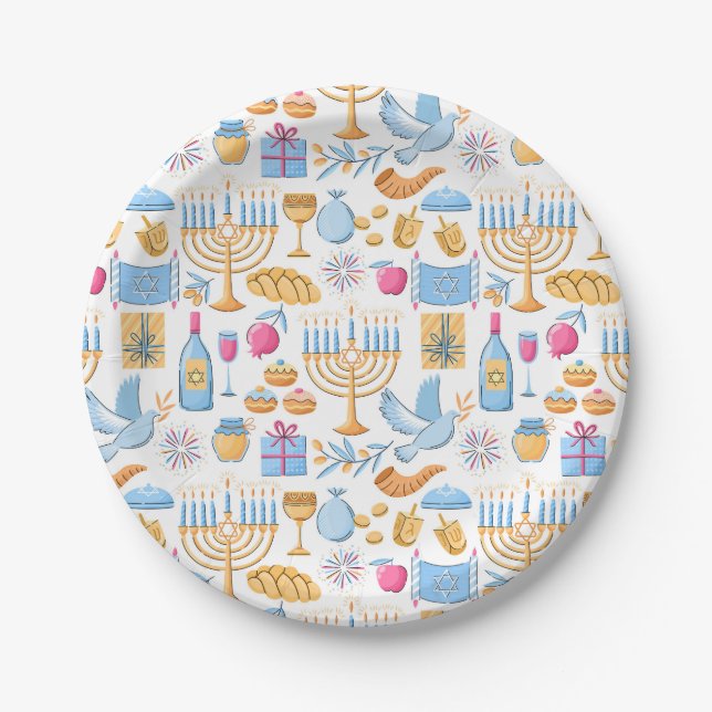 Assiettes En Carton Bonne Hanoukka (Devant)