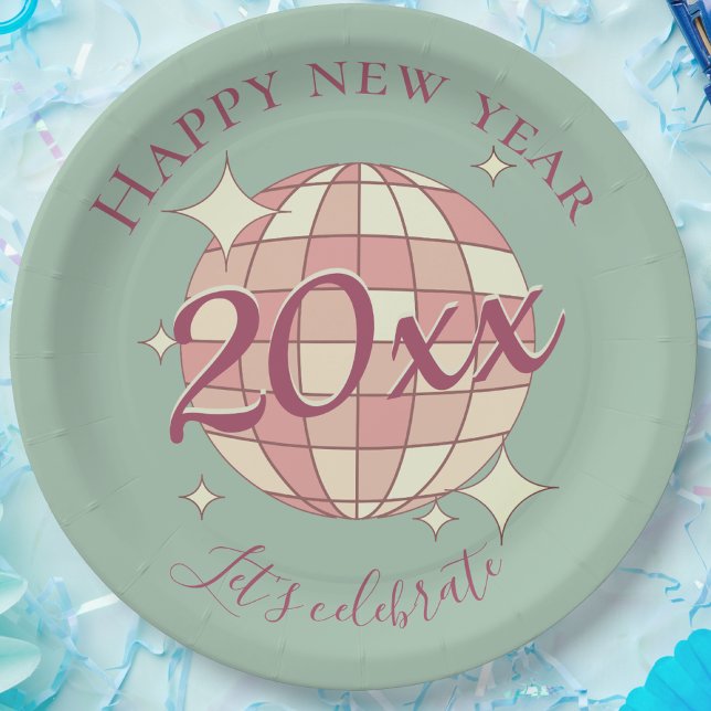 Assiettes En Carton Bonne nouvelle année 2025 dîner décor (Créateur téléchargé)