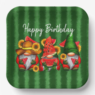 Assiettes En Carton Bonne pastèque d'anniversaire