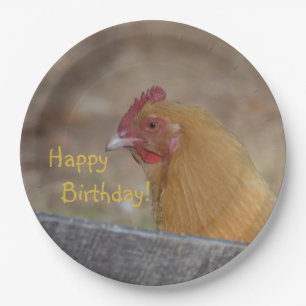 Assiettes En Carton Bonne plaque de papier de poulet d'anniversaire