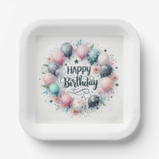 Assiettes En Carton "Bonne Plaques papier fête d'anniversaire"