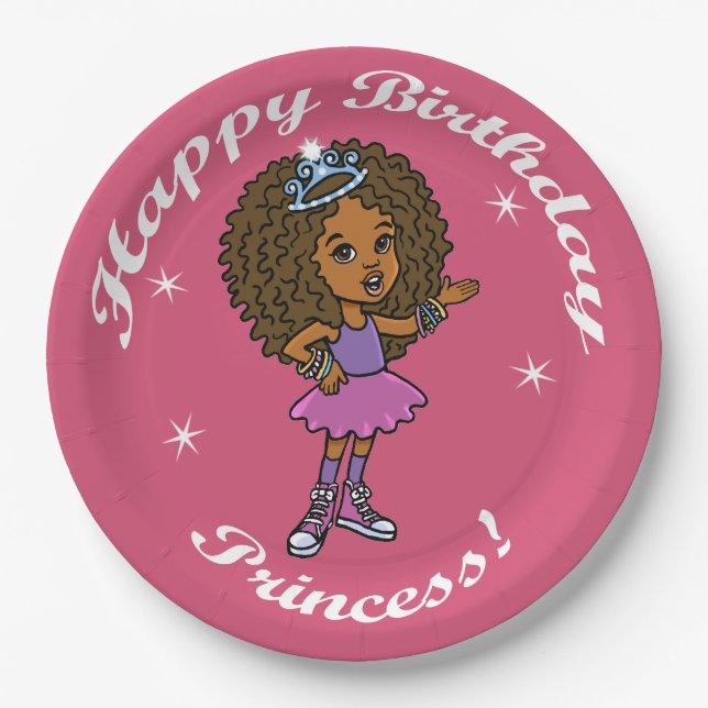 Assiettes En Carton Bonne princesse d'anniversaire ! (Devant)