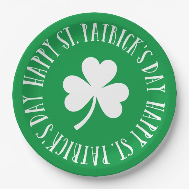 Assiettes En Carton Bonne Saint Patrick's Day (Devant)