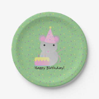 Assiettes En Carton Bonne Souris de fête d'anniversaire