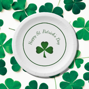 Assiettes En Carton Bonne St. Patrick's Day shamrock vert