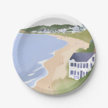 Bonnet Shores | Aquarelle de la plage de Rhode Isl