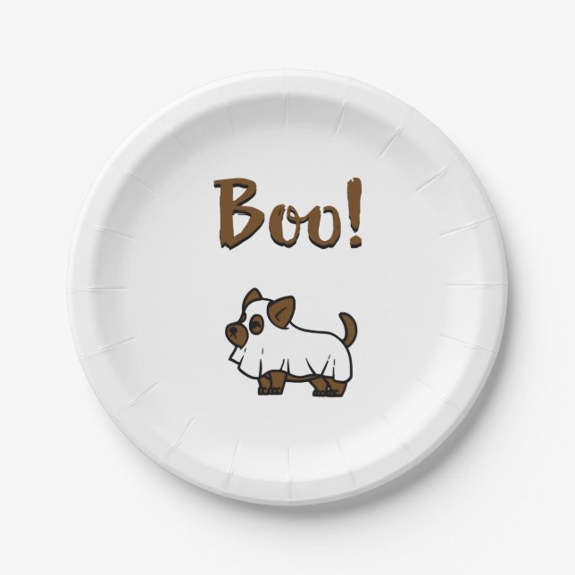 Assiettes En Carton Boo Halloween (Devant)