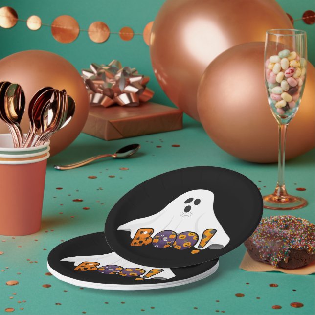 Assiettes En Carton BOO Halloween Ghost Party (Multi)