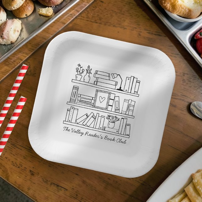 Assiettes En Carton Book Club Event Personalized  (Créateur téléchargé)