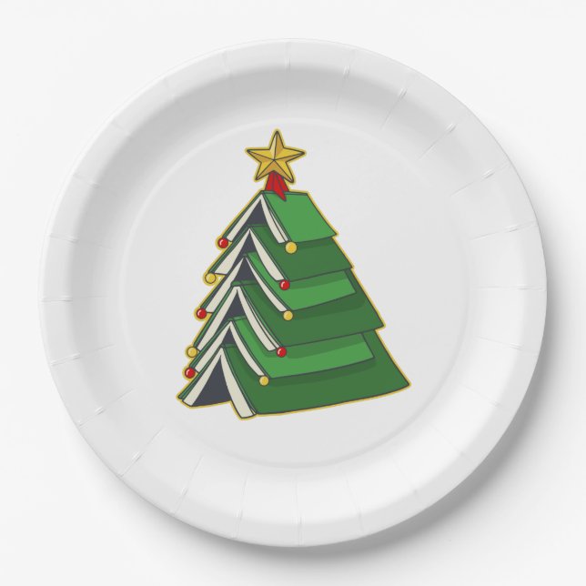 Assiettes En Carton Bookish Christmas Tree IV (Devant)