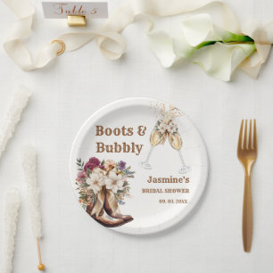 Assiettes En Carton Boots & Bubbly Boho Western Bride douche Party