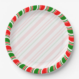 Assiettes En Carton Bordure de sucre de canne Noir Blanc Personnalisé