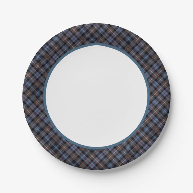 Assiettes En Carton Bordure Patinée de Tartan Clan Mackenzie (Devant)