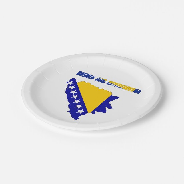 Assiettes En Carton Bosnian country flag (Angle)