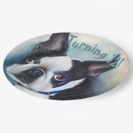 Assiettes En Carton Boston Terrier Turning 12 PARTY