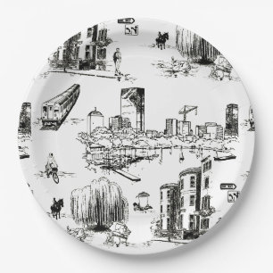 Assiettes En Carton Boston Toile