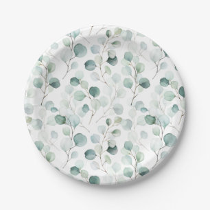 Assiettes En Carton Botanique d'Eucalyptus
