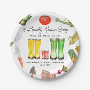 Assiettes En Carton Botte rouge cultivée localement Baby shower végéta