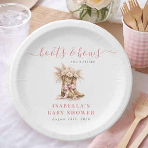 Assiettes En Carton Bottes Arcs Bouteilles Fille du Far West Baby Show