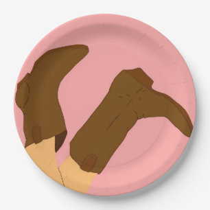Assiettes En Carton Bottes Cowboy