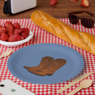 Assiettes En Carton Bottes de cowboy vintages