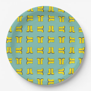 Assiettes En Carton Bottes de pluie jaunes en caoutchouc