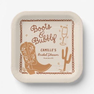 Assiettes En Carton Bottes et bulles main fantaisie dessinée