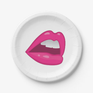 Assiettes En Carton Bouche rose