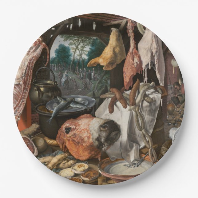 Assiettes En Carton Boucher's Stall (par Pieter Aertsen) (Devant)